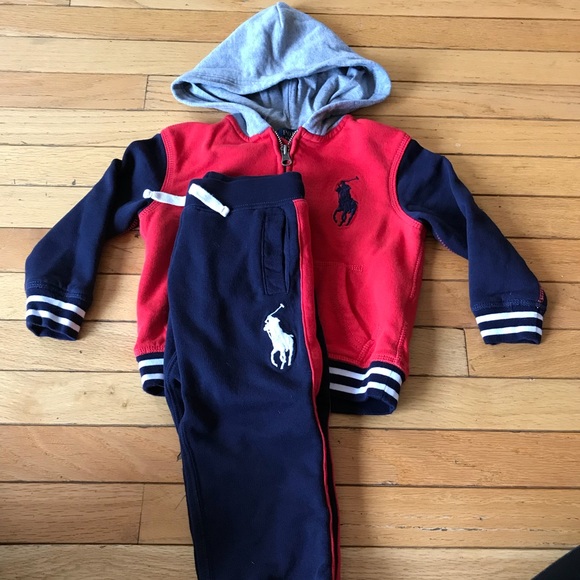 baby blue polo sweat suit